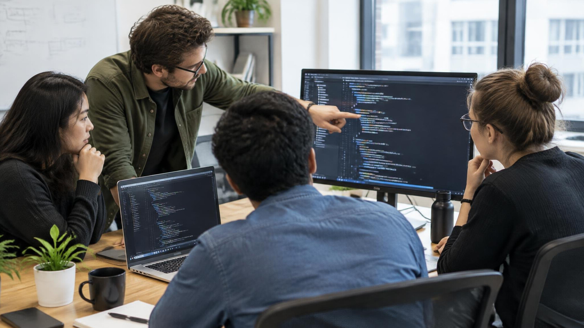 developers collaborating in office